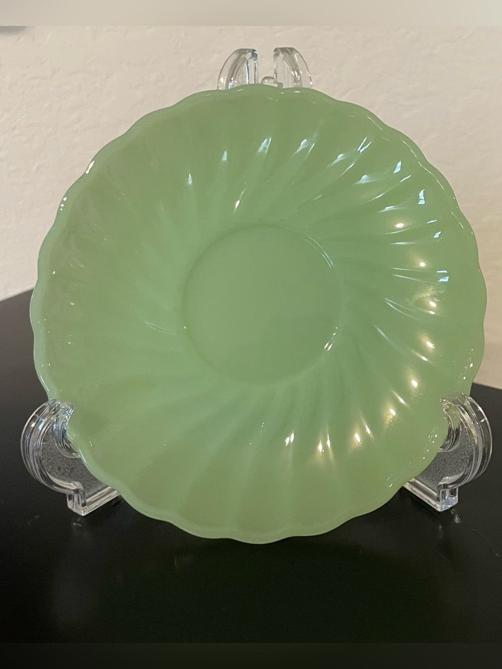Anchor Hocking Fire King Jadeite Shell Swirl Saucer